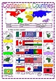 Continents & Countries - ESL worksheet by LILIAAMALIA