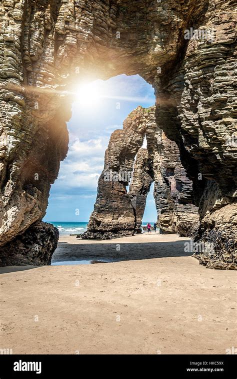 Natural Rock Arches Cathedrals Beach Playa De Las Catedrales Spain