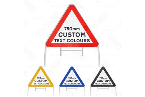 Custom Metal Road Sign Face 750mm Triangular Metal Road Signs