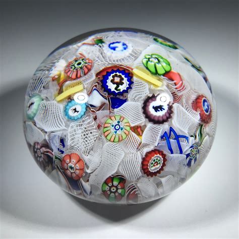 Antique Baccarat B1847 Art Glass Paperweight Spaced Complex Millefiori The Paperweight Collection