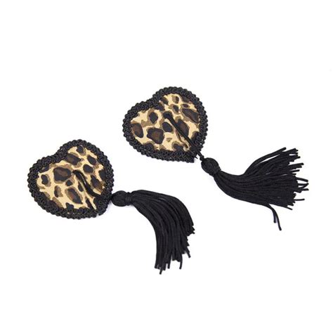 Hot Sexy Reusable Sequin Silicone Nipple Pasties With Tassel Heart Shape Sexy Nipple Cover