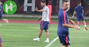 Diego Simeone leads Atletico Madrid training ahead of Arsenal clash in Singapore