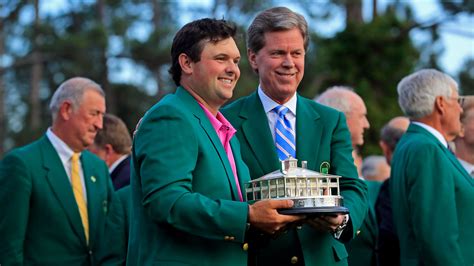 2018 Masters Champion Patrick Reed Holds The Masters Tournament Trophy