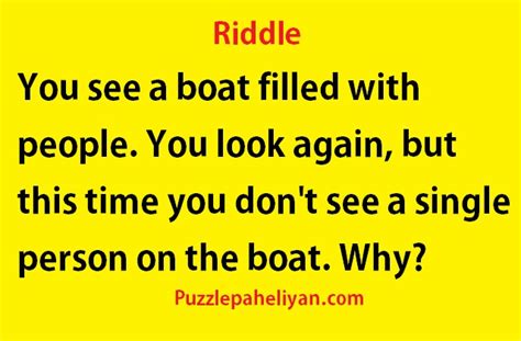You See A Boat Filled With People Riddle Puzzle Paheliyan