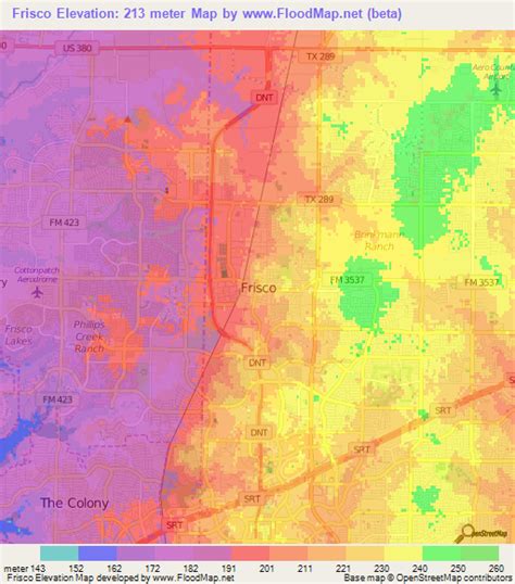 Elevation Of Friscous Elevation Map Topography Contour