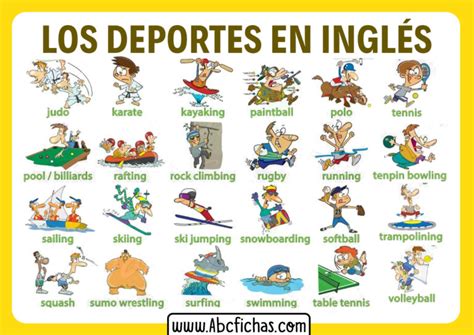 Fichas De Vocabulario De Los Deportes En Inglés