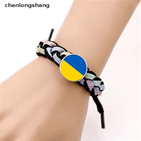 Chenlongshang Ukraine Flag Bracelet Handmade Braided Rope Paracord Bracelets Jewelry Gift
