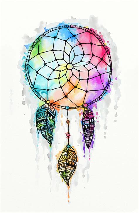 Watercolor Dreamcatcher Painting Art Print By Madotta Watercolor
