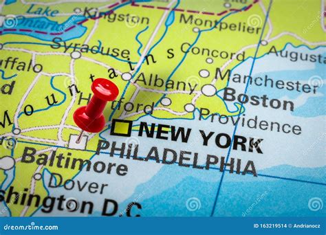 Philadelphia Pinned On A Map With Usa Flag Royalty Free Stock Photo