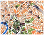 Mapa turístico detallada del centro de la ciudad de Roma | Roma ...