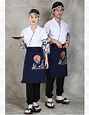 日式和服工作服寿司店料理店厨师工作服和风和服大渔印花图案上衣-阿里巴巴