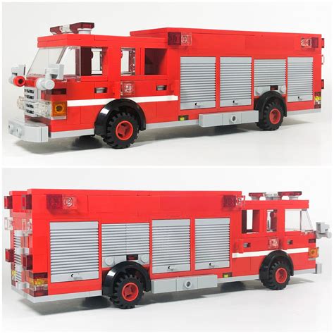 Lego Moc 6 Stud Wide Heavy Rescue Fire Truck Lego
