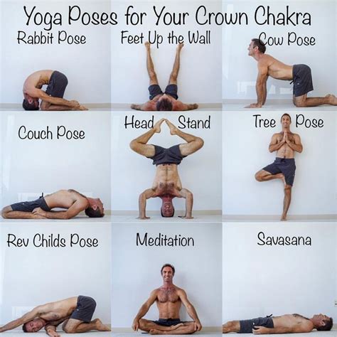 A Man Doing Yoga Poses For Your Crown Chakraa Pose With The Instructions Below
