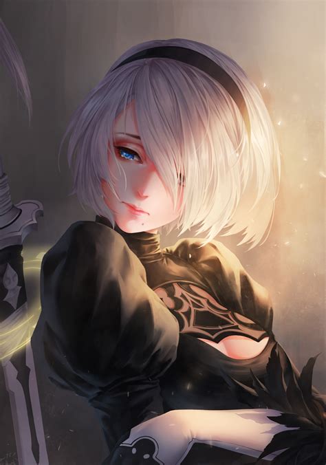 Nier Automata Nier White Hair 2b Nier Automata Anime Anime