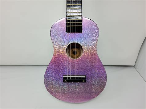 Glittered Holographic Sparkle Light Pink Toy Guitar Rock Star Etsy