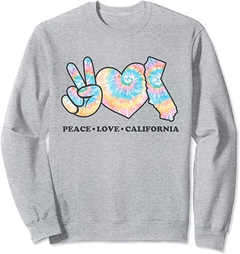 Peace Love California Sweatshirt Clothing