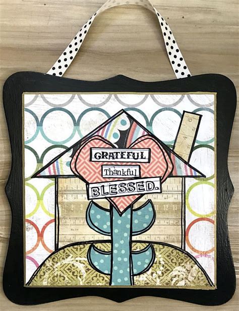 Grateful Blessed Home Mixed Media Collage Art Plaque By Etsy Art