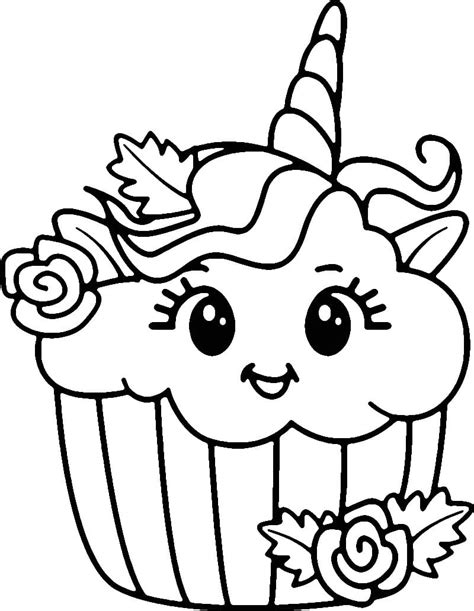 Unicorn Cupcake Coloring Page Download Print Or Color Online For Free