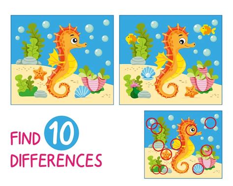 Minijogo Para Crianças Encontre 10 Diferenças Na Imagem De Um Cavalo