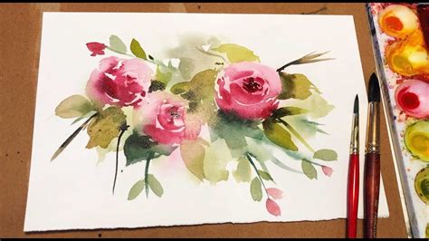 Download 43 Watercolor Flowers Beginner Rose Painting Easy