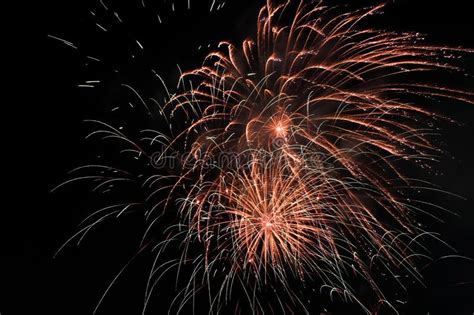 Firework Blast In Dark Sky At Night Celebration New Yearcount D Stock