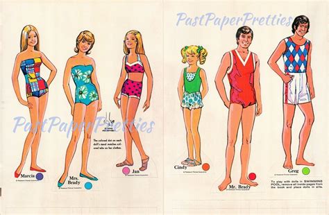Vintage Paper Dolls Set The Brady Bunch C 1973 Printable Pdf Etsy Canada
