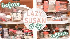 Lazy Susan Cabinet Organization (FINALLY A GOOD SOLUTION)
