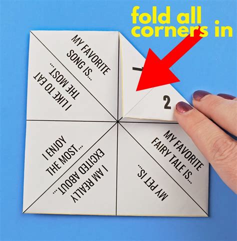 Cootie Catcher Template With Free Printable For Fortune Teller Game