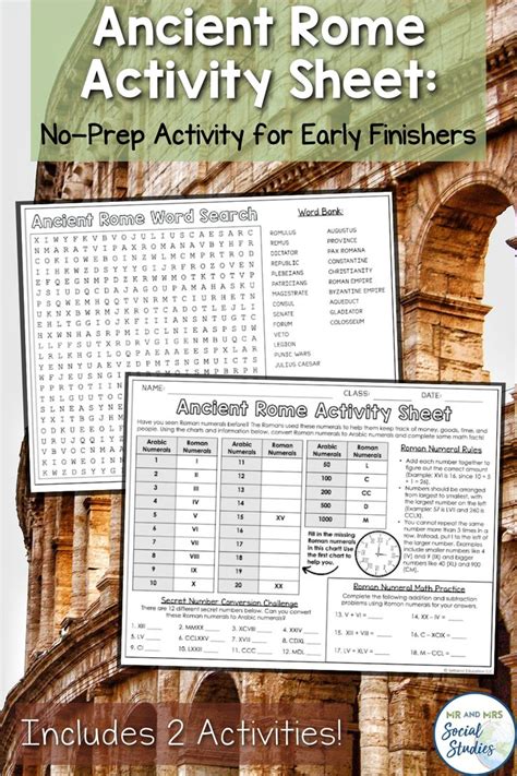 An Ancient Rome Activity Sheet With The Text No Prep Activity For