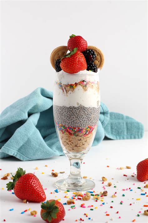 On what day of the year were you born? Chia Seed Pudding Birthday Cake Parfait!