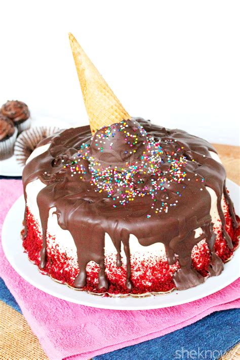 Melting Ice Cream Cone Cake Is Surprisingly Easy To Make