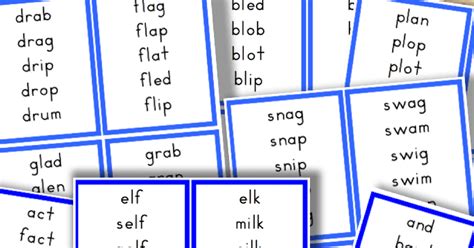 Consonant Blends Word List Free Montessori Printable
