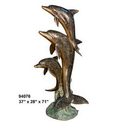 Bronze Jumping And Diving Dolphins Fountain