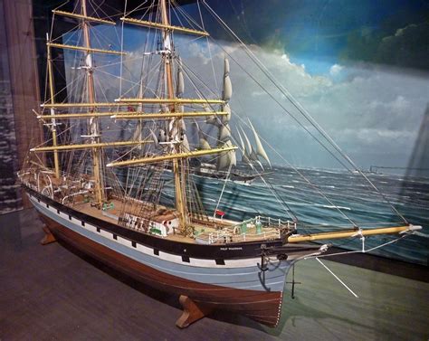 Scaled Wood Model Ship Replica Of The Polly Woodside The Real Ship Was