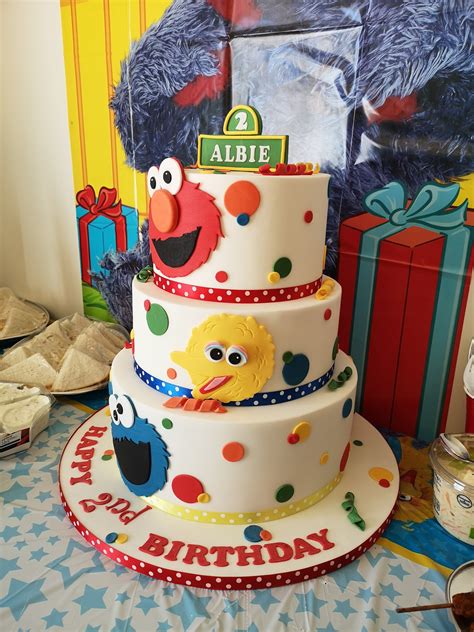Sesame Street Inspired 2nd Birthday Cake Bakealous