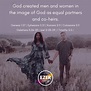 God created men and women in the image of God as equal partners and co ...