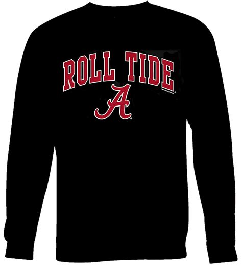 Alabama Crimson Tide Black Roll Tide Long Sleeve T Shirt Alabama