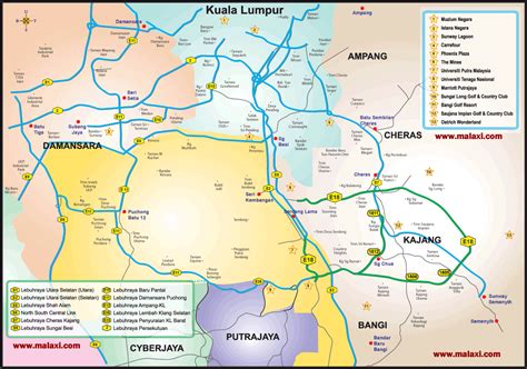 Full Kuala Lumpur City Highway Road Street Map Directory Malaysia