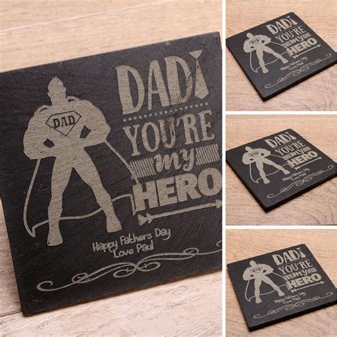 Personalised Ttoher Coaster Laseretched Love Wooden Dad