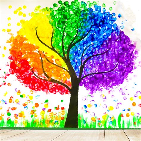 Magical Rainbow Tree Art Tree Art Rainbow Diy Crafts Magical Rainbow