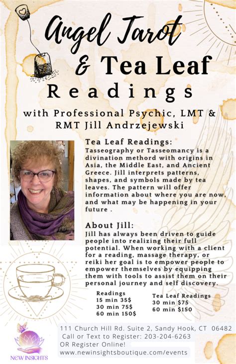 Tea Leaf Angel And Tarot Readings With Professional Psychic Lmt And Rmt Jill Andrzejewski New