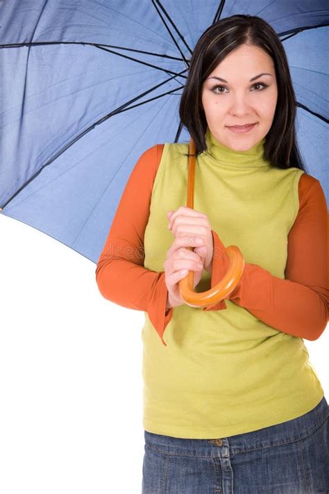 Woman With Umbrella Stock Photo Image Of Fall Attractive