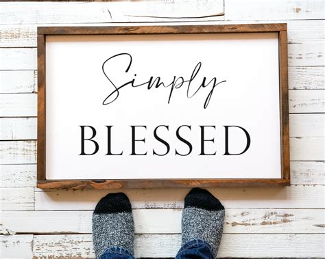 Simply Blessed Sign Wood Framed Sign Wood Signs Wall Etsy