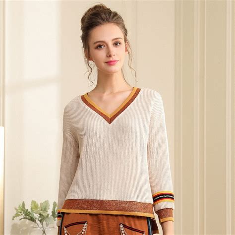 Ouyalin L Xxxl 4xl 5xl Women Sweater Pullover 2018 Fashion Lady V Neck Long Sleeve Knitted