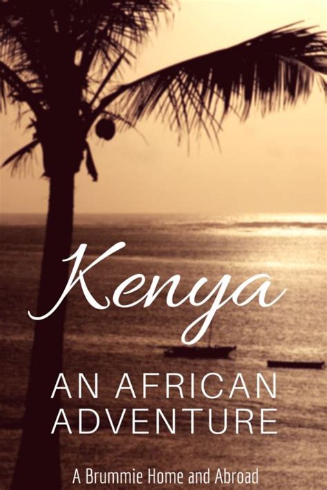 The Cover Of Kenya An African Adventure Featuring Palm Trees And Boats