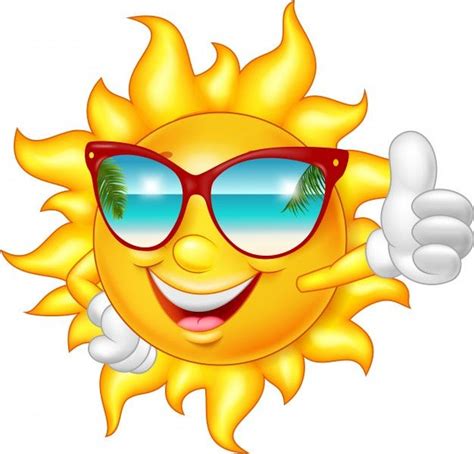 Premium Vector Cartoon Smiling Sun Giving Thumb Up Cartoon Sun