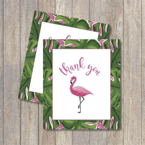 Flamingo Thank You Note Cards Everyday Party Magazine