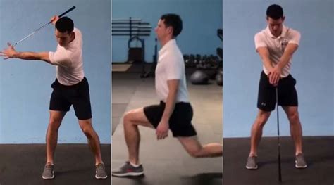 Coach Performs Golf Exercises