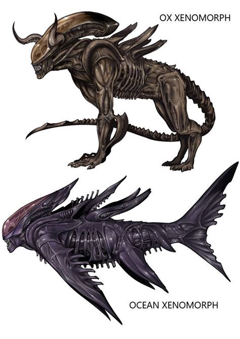 Ox And Shark Xenomorphs Criaturas Alienígenas Arte Alien Criaturas