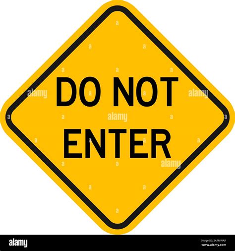 Do Not Enter Sign Traffic Warning Symbol Vector Illustration Yellow